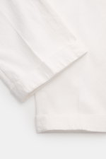 Mason's Chino 'Torino Style' offwhite, Slim Fit, niedrig, schmal zulaufend, Twill aus Baumwolle und Lyocell, Detailansicht vom Saum und Beinabschluss.