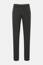 GTA Hose 'Davide' dunkelgrau meliert, knöchellang, schmal zulaufend, Regular Fit, aus elastischem Baumwoll-Jersey, frontale Ansicht.