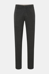 GTA Hose 'Davide' dunkelgrau meliert, knöchellang, schmal zulaufend, Regular Fit, aus elastischem Baumwoll-Jersey, frontale Ansicht.