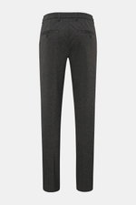 GTA Hose 'Davide' dunkelgrau meliert, knöchellang, slim fit, Jersey aus Baumwoll-Mix, Rückansicht mit Gesäßtaschen, elastischer Bund.