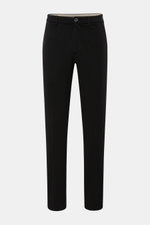 GTA Hose 'Davide' schwarz, knöchellang, schmal zulaufend, Regular Fit, aus Baumwoll-Mix Jersey, vorne mit Bundknopf und Reißverschluss, französische Taschen.