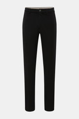GTA Hose 'Davide' schwarz, knöchellang, schmal zulaufend, Regular Fit, aus Baumwoll-Mix Jersey, vorne mit Bundknopf und Reißverschluss, französische Taschen.