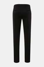 GTA Hose 'Davide' schwarz, knöchellang, schmal zulaufend, Regular Fit, Rückansicht mit französischen Taschen und Knopf, Jersey Baumwoll-Mix.