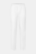 Front view of 04651/ A trip in a bag Leinen-Jogpants 'Linen Pants' weiß, tapered fit, pure linen, elastic waistband, ankle-length.  
<p>Perfekt für warme Tage: Die Leinen-Jogpants von 04651/ A TRIP IN A BAG werden zum idealen Sommer-Essential – ob auf Rei