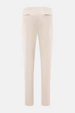 Marco Pescarolo Jogpants 'Caracciolo' sand, Rückansicht, schmal zulaufend, elastischer Bund mit Tunnelzug, Zip Fly, französische und Gesäßtaschen mit Zipper.