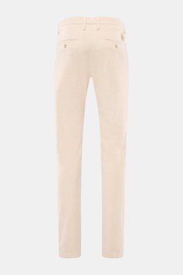 Rear view of Jacob Cohen Corduroy Pants 'Bobby' cream, slim fit corduroy made from a cotton blend with stretch, buttoned back pockets, and small logo patch.

Description: <p>Precise Italian craftsmanship - this is what the label JACOB COHEN stands for, cr