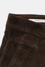 Close-up front angled view of Jacob Cohen Corduroy Pants 'Bobby' Dark Brown showcasing soft cotton blend corduroy texture and stitching.

<p>Precise Italian craftsmanship - this is what the label JACOB COHEN stands for, creating a bestseller for the conte