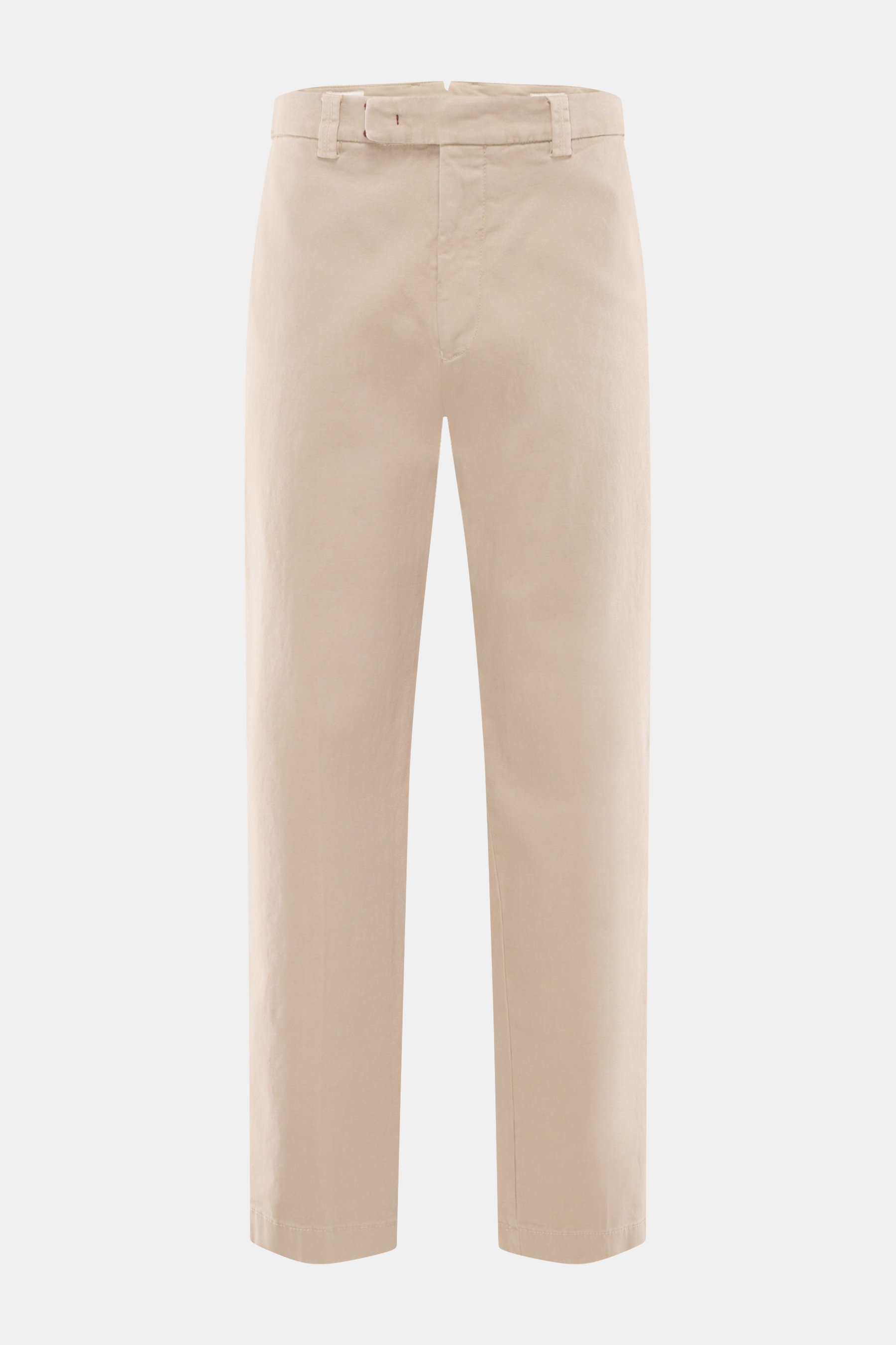 Front view of Berwich Cotton Pants 'Negroni' beige made from durable, slightly stretchable cotton canvas with zipper, hook, and pockets.