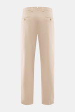 Berwich Baumwollhose 'Negroni' beige, Rückansicht, Regular Fit, leicht elastischer Baumwoll-Canvas, französische Taschen, geknöpfte Gesäßtaschen.
