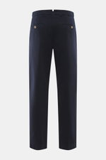 Berwich Baumwollhose 'Negroni' navy, Rückansicht, Regular Fit, leicht elastischer Baumwoll-Canvas, schmal zulaufend, geknöpfte Gesäßtaschen.