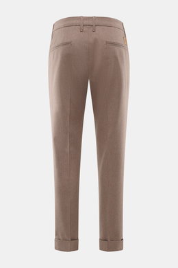 Rear view of Jacob Cohen Trousers 'Jannik' taupe melange, slim tapered cotton and virgin wool blend with piped back pockets.

Description: <p>Precise Italian craftsmanship – that’s what the JACOB COHEN label stands for, creating a bestseller for the conte