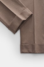 Close-up top view of Jacob Cohen Trousers 'Jannik' taupe melange fabric showing precise Italian craftsmanship, cotton-virgin wool blend, soft touch, slim tapered cut.

Description: <p>Precise Italian craftsmanship – that’s what the JACOB COHEN label stand