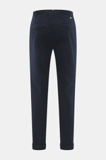 PT Torino Chino 'Master Fit' navy, Rückansicht, schmal zulaufend mit fixiertem Saumaufschlag, Baumwoll-Cashmere-Twill, French Taschen, Bundhaken, Regular Fit.