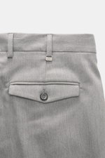 Close-up back view of PT Torino Pants 'Rebel Fit' grey melange showing waistband, belt loops, small metal PT initial, and buttoned flap pocket.

Description: <p>With PT TORINO you’re always on the right track: These comfortably cut pants in the trendy Tap