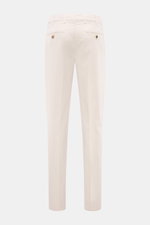 Brunello Cucinelli Chinos 'Italian Fit' cream shown from the back, twill elasticated cotton, soft feel, garment-dyed, regular fit with tapered cut.