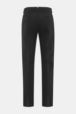 Incotex Baumwollhose schwarz Rückansicht, Twill aus Baumwolle, Regular Fit, leicht schmal zulaufend, französische Taschen, Knopf- und Uhrentaschen.