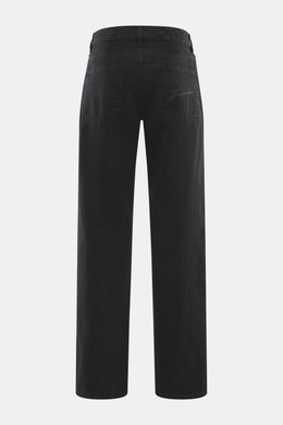 Jacquemus Jeans schwarz von hinten, Denim aus reiner Baumwolle, leicht griffig, Regular Fit, gerader Schnitt, Button Fly, Five-Pocket-Stil, Weblabel innen.