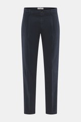 Briglia 1949 Chino navy, frontale Ansicht, knöchellang, tapered Fit, elastische Baumwolle, weicher Griff, französische Taschen, Bundknopf, Reißverschluss.
