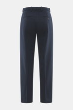Circolo 1901 Jersey-Hose navy, Rückansicht, weicher Baumwoll-Flanell mit Stretch, gerader Schnitt, knöchellang, Taschen mit Knopf, Tapered Fit.