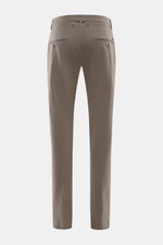 Rückansicht der Mason's Chino 'Torinostyle' grau, Slim Fit, schmal zulaufend, aus Modal, Baumwolle, Microfaser, mit Reißverschluss, Bundknöpfen, französischen Taschen, paspelierten Gesäßtaschen mit Knopf und typischem Metallinitial, weicher Griff.