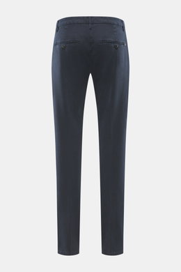 Dondup Baumwollhose 'Spiritissimo' navy, schmal zulaufend, hinten fotografiert, soft, garment dyed, Slim Fit, Reißverschluss, Slide Button, Taschen, Metallinitial.