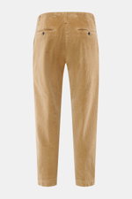 Dondup Cordhose 'Ben' beige im Rückansicht, Cord aus reiner Baumwolle, weich, leicht elastisch, Tapered Fit, knöchellang, Bundfalte, Taschen, Metall-Initial.