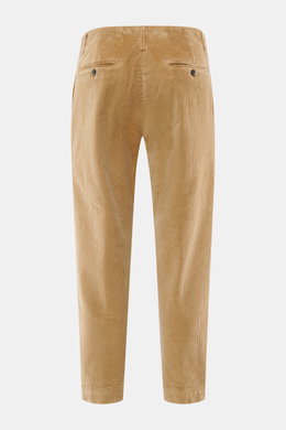 Dondup Cordhose 'Ben' beige im Rückansicht, Cord aus reiner Baumwolle, weich, leicht elastisch, Tapered Fit, knöchellang, Bundfalte, Taschen, Metall-Initial.