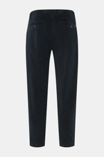 Dondup Cordhose 'Ben' petrol, Rückansicht, knöchellang, sehr schmal zulaufend, Cord aus reiner Baumwolle, Tapered Fit, französische Taschen, Bundfalte, Metall-Initial.