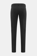 Dondup Chino 'Gaubert' schwarz, Rückansicht, Slim Fit, elastische Baumwolle, schmal geschnittene Wade, französische Taschen, Gesäßtaschen mit Knopf, Metall-Initial, Reißverschluss und Slide Button.