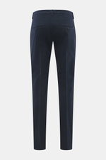 Dondup Chino 'Gaubert' navy Rückansicht, Slim Fit mit schmal geschnittener Wade, elastische Baumwolle, Reißverschluss, Slide Button, französische Taschen, Gesäßtaschen mit Knopf, Metall-Initial.