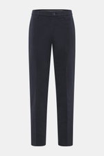 GTA Baumwollhose 'Davide' navy in Frontansicht, legere Twill-Hose mit elastischem Bund, Reißverschluss, französischen Taschen, Regular Fit, leicht schmal.
