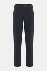 GTA Baumwollhose 'Davide' navy in Frontansicht, legere Twill-Hose mit elastischem Bund, Reißverschluss, französischen Taschen, Regular Fit, leicht schmal.