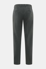 GTA Baumwollhose 'Davide' dunkelgrau Rückansicht, legerer Klassiker aus Baumwoll-Twill, Regular Fit, elastisch, französische Taschen, Knopf-Gesäßtaschen.