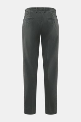 GTA Baumwollhose 'Davide' dunkelgrau Rückansicht, legerer Klassiker aus Baumwoll-Twill, Regular Fit, elastisch, französische Taschen, Knopf-Gesäßtaschen.