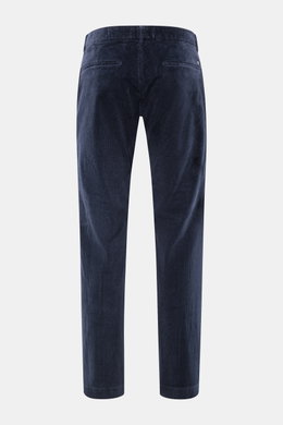 Rear view of Closed Corduroy Pants 'Clifton' navy in soft cotton corduroy with slight stretch, regular fit, French and welt pockets, zipper, and waistband hook.

Description: 
<p>With the casual 'Clifton' pants made of soft cotton corduroy from the trouse