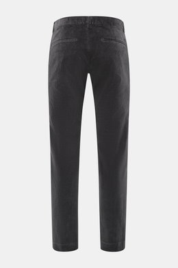 Rear view of Closed Corduroy Pants 'Clifton' dark grey in soft cotton corduroy, regular fit, slightly tapered with French and welt pockets.

Additional description:  
With the casual 'Clifton' pants made of soft cotton corduroy from the trouser experts CL