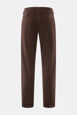 Closed Corduroy Pants 'Bergen' Brown shown from the back, ankle-length tapered fit in soft, slightly stretchy cotton corduroy.
