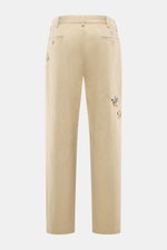 Rückansicht der Polo Ralph Lauren Chino 'Big Fit' beige mit Twill aus Baumwolle, weichem Griff, Tapered Fit, geradem Schnitt, Button-Fly, Taschen, Enten-Stitching.