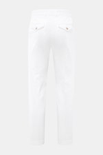 Rear view of 04651/ A trip in a bag Corduroy Pants white made from wide cotton corduroy with seersucker back, tapered fit, buttoned flap back pockets.