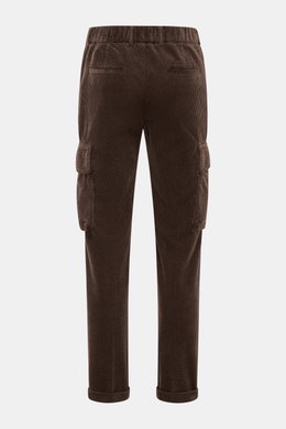 04651/ A trip in a bag Cord Cargo Pants Dark Brown