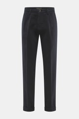 Michael Coal Chino 'Work Mc-Louis' navy, frontale Ansicht, twill aus reiner Baumwolle, markante Webstruktur, fester, weicher Griff, garment dyed, Slim Fit, knöchellang, schmal zulaufend, Reißverschluss, Bundknopf, französische Taschen, aufgesetzte Gesäßta