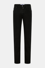 Jacob Cohen Jeans 'Bard' schwarz (ehemals J688) im Slim Fit, Frontansicht, Five-Pocket, Button Fly, leichter Stretch, Ponyfell-Patch.