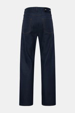 Stone Island Jeans 'Selvedge Indigo Denim - Raw' navy, Rückansicht, gerade geschnitten, Five-Pocket, Button Fly, Kompass-Badge am Bund.
