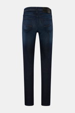 Jacob Cohen Jeans 'Bard' navy Rückansicht, Slim Fit, schmal zulaufend, Denim aus Baumwolle, Lyocell, Microfaser, Button Fly, Five-Pocket, Leather Patch.