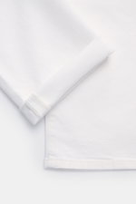 Jacob Cohen Jeans 'Bard' weiß in Slim Fit, Detailaufnahme des unteren Beinbereichs mit umgeschlagenem Saum, elastischer Baumwolle.
