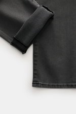 Jacob Cohen Jeans 'Bard' grau, Detailaufnahme vom Bein mit umgeschlagenem Saum, Denim aus Baumwolle und Microfaser, elastisch, soft, slim fit, Used-Waschung, Button Fly, Five-Pocket, Münztasche mit Initial, Gesäßtaschen mit Stitching, Leather Patch in Pon