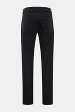 Stone Island Jeans 'Stretch Black Denim - Rinsed' schwarz, Slim Fit, schmal zulaufend, Rückansicht, Five-Pocket, Kompass-Badge.