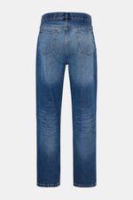 A.P.C. Jeans 'Jean Martin' graublau im Five-Pocket-Stil, Rückansicht, Denim aus reiner Baumwolle, Tapered Fit mit authentischer Waschung und Zip Fly.
