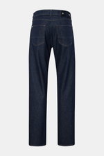 Stone Island Jeans 'Indigo Denim - Rinsed' dark blue shown from the back, straight fit with five pockets, button fly, compass badge on waist.