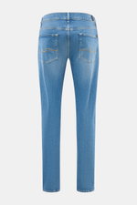 7 for all mankind Jeans 'Slimmy' blau, Rückansicht, Slim Fit, leicht schmal zulaufend, authentische Used-Waschung, Five-Pocket Stil, Stretch-Denim aus Baumwolle